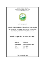 đánh giá đa dạng thực vật thân gỗ kiểu rừng phục hồi sau nương rẫy thuộc khu bảo tồn loài và sinh cảnh nam xuân lạc huyện chợ đồn tỉnh bắc kạn