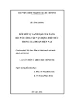 đổi mới sự lãnh đạo của đảng đối với công tác vận động trí thức trong giai đoạn hiện nay