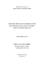 Khóa luận tốt nghiệp phân tích chiến lược phân phối sản phẩm hạt giống bắp lai của công ty cổ phần giống cây trồng miền nam