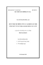 Hoàn thiện hệ thống công cụ tạo động lực cho công chức ở các cơ quan hành chính nhà nước