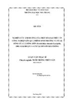 Nghiên cứu ảnh hưởng của một số loại thức ăn công nghiệp lên quá trình sinh trưởng và tỷ lệ sống của cá bống bớp (bostrichthys sinensis lacépède, 1801) giai đoạn 5 6 cm tại đồ sơn, hải phòng