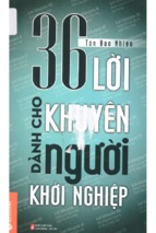 36 lời khuyên dành cho người khởi nghiệp  tôn đào nhiên; hồ ngọc minh dịch