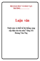 Tính toán và thiết kế hệ thống cung cấp điện cho tòa nhà 7 tầng 152 hoàng văn thụ