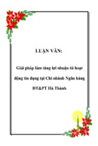 Giải pháp làm tăng lợi nhuận từ hoạt động tín dụng tại chi nhánh ngân hàng đt&pt hà thành