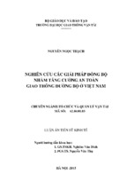 Nghiên cứu các giải pháp đồng bộ nhằm tăng cường an toàn giao thông đường bộ ở việt nam