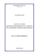 Giải pháp tài chính phát triển doanh nghiệp nhỏ và vừa trên địa bàn thành phố hà nội trong thời kỳ hội nhập   1