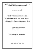 Nghiên cứu phẫu thuật lasik sử dụng kỹ thuật mặt sóng trong điều trị cận và loạn cận trung bình