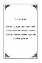 Những cơ hội và thác thức đối với hệ thống ngân hàng thương mại việt nam quá trình hội nhập kinh tế quốc tế