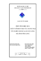 Phân tích hiệu quả  chăn nuôi heo thịt của trang trại tân nghĩa thành tại huyện long hồ, tỉnh vĩnh long