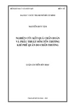 Nghiên cứu kết quả chẩn đoán và phẫu thuật sớm tổn thương khí phế quản do chấn thương