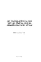 Hiện trạng và những khả năng thực hiện công tác sửa chữa, bảo dưỡng tàu thuyền việt nam