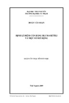 định lí điểm cân bằng blum oettli và một số mở rộng