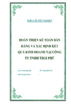 Hoàn thiện kế toán bán hàng và xác định kết quả kinh doanh tại công ty tnhh thái phú