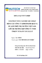Giải pháp nâng cao hiệu quả hoạt động các công ty kinh doanh dịch vụ du lịch trên thị trường việt nam. liên hệ trường hợp công ty tnhh thương mai dịch vụ vi.na.co t.o.u.r.i.s.t