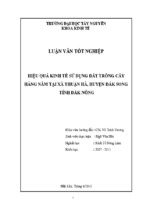 Hiệu quả kinh tế sử dụng đất trồng cây hàng năm tại xã thuận hà, huyện đắk song  tỉnh đắk nông