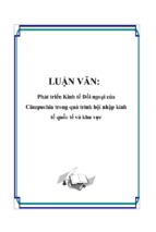 Phát triển kinh tế đối ngoại của cămpuchia trong quá trình hội nhập kinh tế quốc tế và khu vực