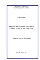 Luận văn thạc sĩ nông nghiệp nghiên cứu khả năng phát triển lúa lai hai dòng tại một số tỉnh tây nguyên