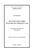 Tóm tắt luận văn thạc sĩ kinh tế phát triển công nghiệp huyện điện bàn tỉnh quảng nam