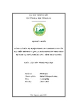 đánh giá mức độ bị bệnh do nấm ceratocystis gây hại trên keo tai tượng (acacia mangium willd) theo cấp tuổi tại huyện phú lương tỉnh thái nguyên