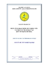 Phân tích hoạt động huy động vốn và cho vay ngắn hạn tại quỹ tín dụng mỹ hòa