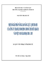 Một số giải pháp nâng cao năng lực cạnh tranh của công ty travel indochina trong thu hút khách vào việt nam giai đoạn 2011   2015