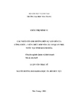 Các nhân tố ảnh hưởng đến sự gắn bó của công chức   viên chức đối với các cơ quan nhà nước tại tỉnh khánh hòa