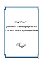 Quá trình hình thành những nhận thức mới về con đường đi lên chủ nghĩa xã hội ở nước ta