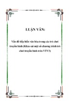 Vấn đề tiếp biến văn hóa trong các trò chơi truyền hình (khảo sát một số chương trình trò chơi truyền hình trên vtv3)