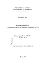 Giá trị nhân văn trong thương sơn thi tập của miên thẩm