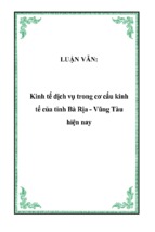 Kinh tế dịch vụ trong cơ cấu kinh tế của tỉnh bà rịa   vũng tàu hiện nay