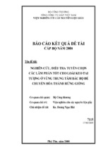 Báo cáo kết quả đề tài cấp bộ  nghiên cứu, điều tra, tuyển chọn các lâm phần tốt cho loài keo tai tượng ở vùng trung tâm bắc bộ để chuyển hóa thành rừng giống