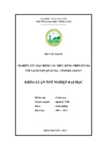 Nghiên cứu đặc điểm cấu trúc rừng trên núi đá vôi tại huyện quản bạ tỉnh hà giang