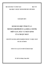 đánh giá độc tính của 3 monocloropropan 1,2 diol (3 mcpd) trên gan, máu và thần kinh của chuột nhắt