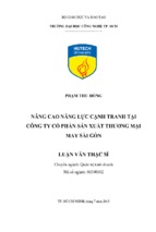 Nâng cao năng lực cạnh tranh tại công ty cổ phần sản xuất thương mại may sài gòn