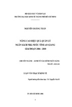 Nâng cao hiệu quả quản lý ngân sách nhà nước tỉnh an giang giai đoạn 2006 – 2010