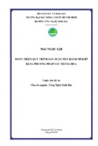 Hoàn thiện quy trình sản xuất men bánh mì khô bằng phƣơng pháp sấy thăng hoa