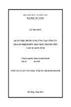 Tóm tắt luận văn thạc sĩ quản trị chuỗi cung ứng tại công ty trách nhiệm hữu hạn một thành viên cao su kon tum