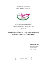 ảnh hưởng của các loại kích thích tố đơn đến sinh sản cá rô đồng