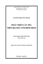 Luận văn thạc sĩ phát triển cây mía trên địa bàn tỉnh bình định