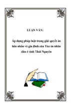 áp dụng pháp luật trong giải quyết án hôn nhân và gia đình của tòa án nhân dân ở tỉnh thái nguyên