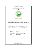 Nghiên cứu đặc điểm cấu trúc rừng tự nhiên tại xã hoàng nông huyện đại từ tỉnh thái nguyên