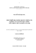 Luận án tiến sĩ phát triển hoạt động dịch vụ thông tin di động tại tập đoàn bưu chính viễn thông việt nam đến năm 2020