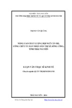 Nâng cao chất lượng đội ngũ cán bộ, công chức ủy ban nhân dân thị xã sông công tỉnh thái nguyên