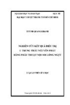 Nghiên cứu kết quả điều trị u trung thất nguyên phát bằng phẫu thuật nội soi lồng ngực