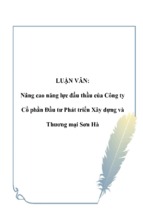 Nâng cao năng lực đấu thầu của công ty cổ phần đầu tư phát triển xây dựng và thương mại sơn hà