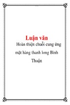 Hoàn thiện chuỗi cung ứng mặt hàng thanh long bình thuận