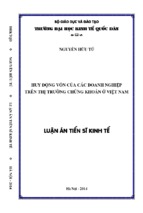 Luận án tiến sĩ huy động vốn của các doanh nghiệp trên thị trường chứng khoán ở việt nam