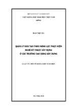 Quản lý đào tạo theo năng lực thực hiện nghề kỹ thuật xây dựng ở các trường cao đẳng xây dựng