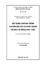 Xây dựng chương trình chuyển đổi cây cú pháp trong hệ dịch tự động anh   việt