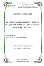 Kế toán doanh thu, chi phí và xác đinh kết quả kinh doanh tại công ty cổ phần công nghệ thiên trúc